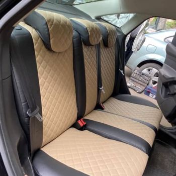 Авточехлы Автопилот Чёрный темно бежевый Ромб